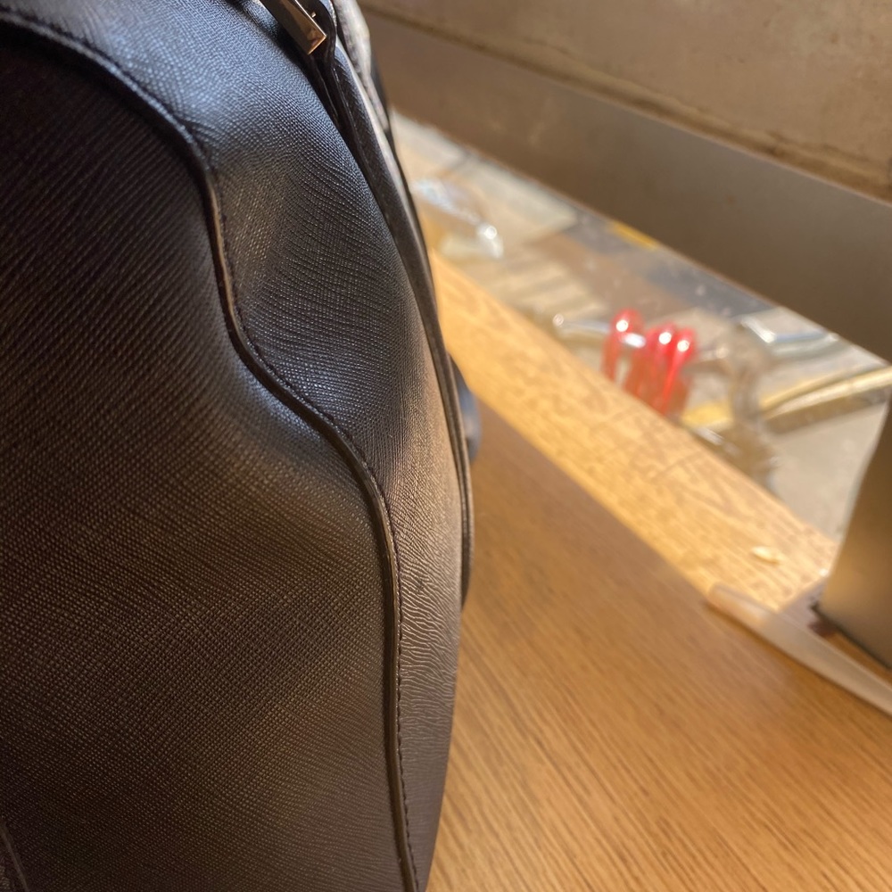 KATE SPADE NY SAFFIANO BLACK LEATHER SATCHEL Crossbody Bag RARE LUX GORG M FLAW - Picture 4 of 12